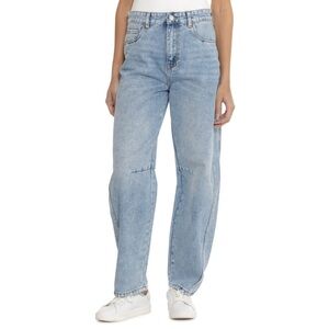 Blank NYC Barrel Leg Jeans Size 26 Light Wash High Rise Relaxed Tapered NWT